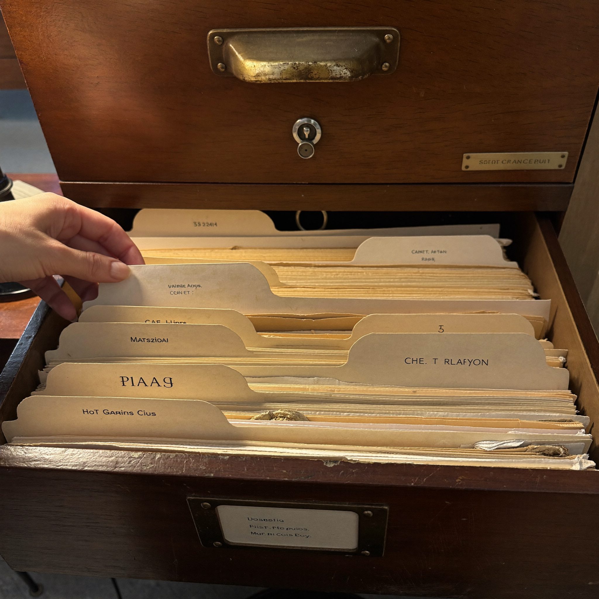 Third-generation client file indexing cabinet, digitised in 2016