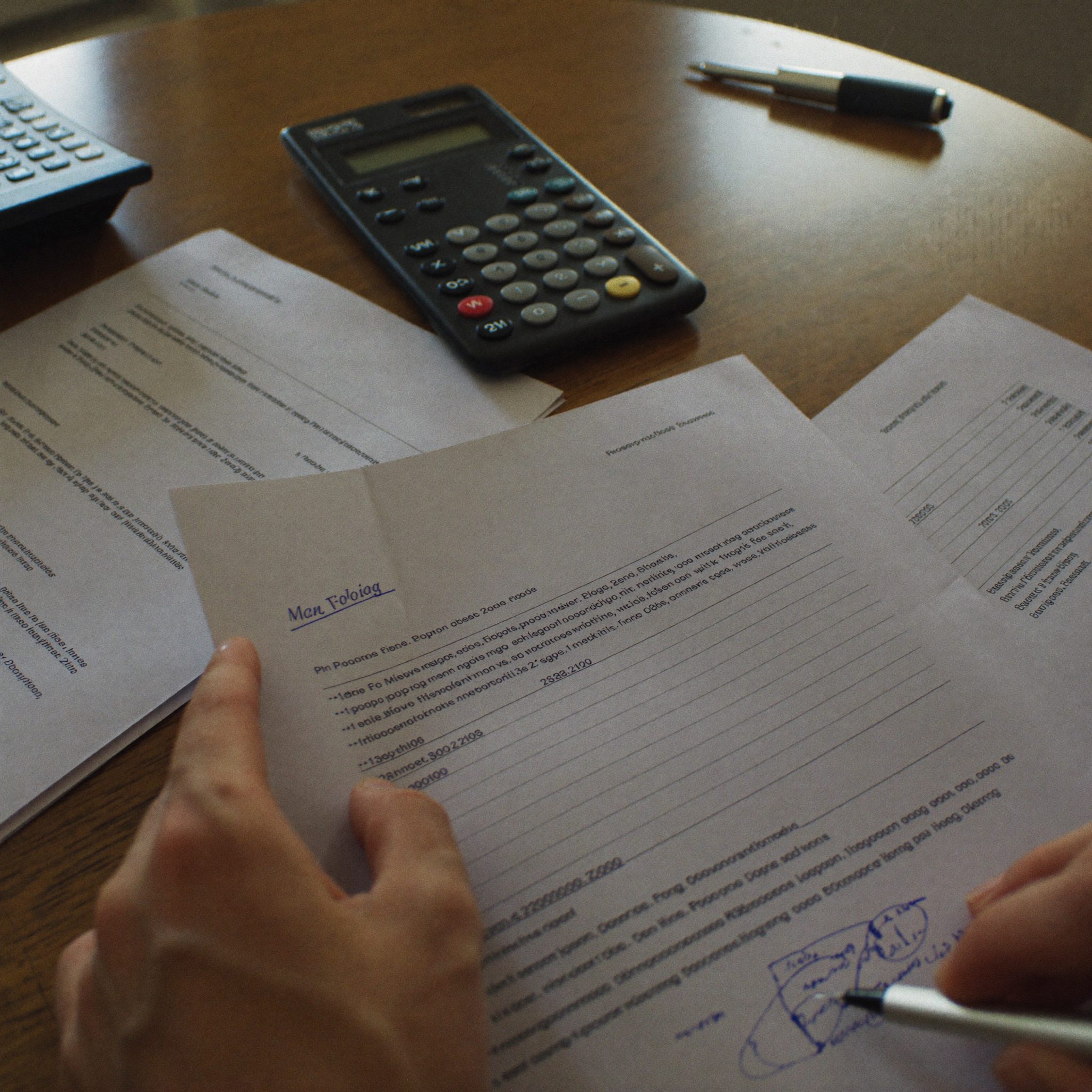Working papers and counterparty files laid out on a desk during review